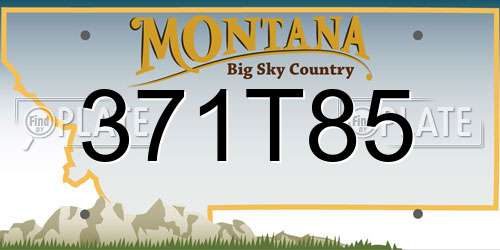 371T85 Montana License Plate