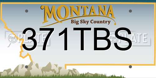 371TBS Montana License Plate
