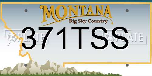 371TSS Montana License Plate