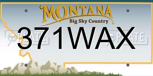 371WAX Montana License Plate