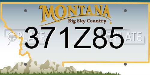 371Z85 Montana License Plate