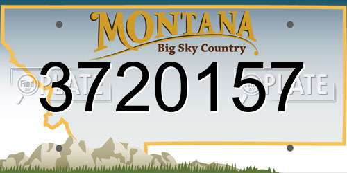 3720157 Montana License Plate