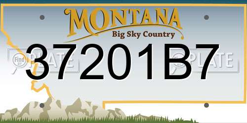 37201B7 Montana License Plate