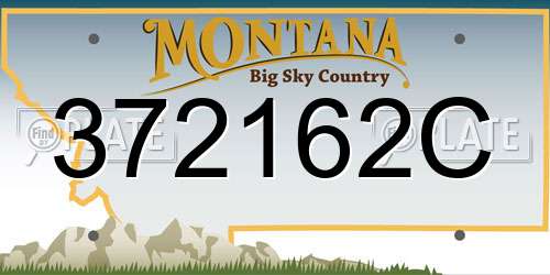 372162C Montana License Plate