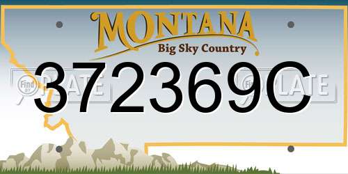 372369C Montana License Plate