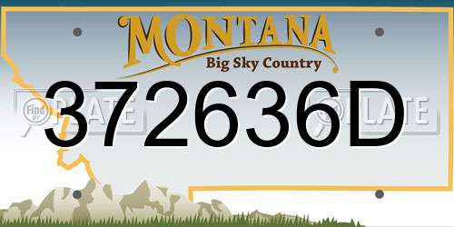 372636D Montana License Plate