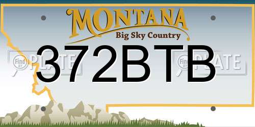 372BTB Montana License Plate