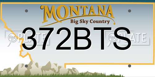 372BTS Montana License Plate
