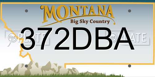 372DBA Montana License Plate