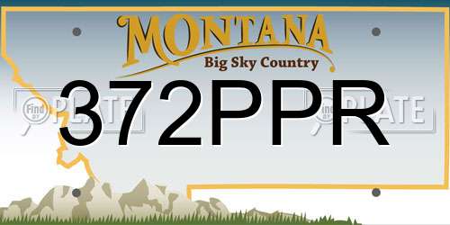 372PPR Montana License Plate