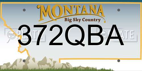 372QBA Montana License Plate