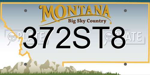 372ST8 Montana License Plate