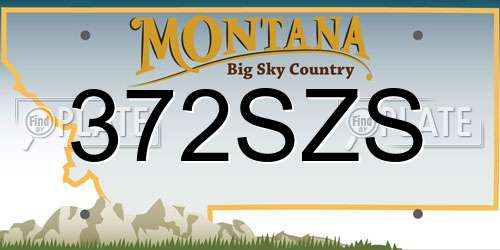 372SZS Montana License Plate