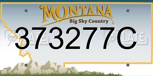 373277C Montana License Plate