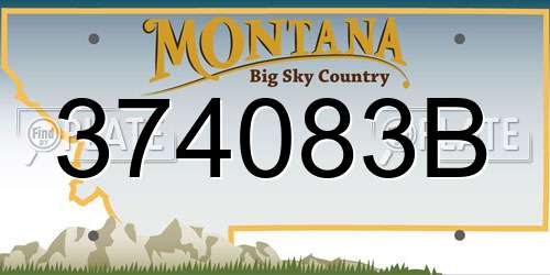 374083B Montana License Plate