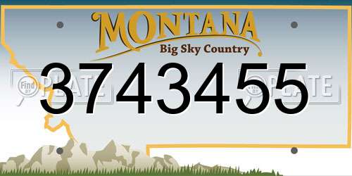 3743455 Montana License Plate
