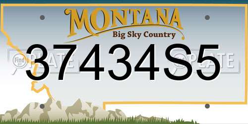 37434S5 Montana License Plate