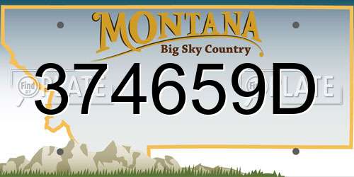 374659D Montana License Plate