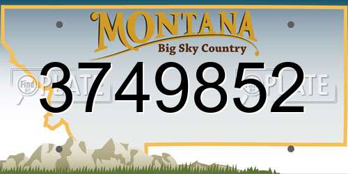 3749852 Montana License Plate