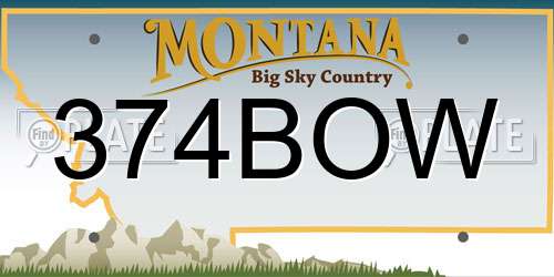 374BOW Montana License Plate