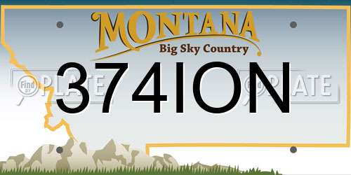 374ION Montana License Plate