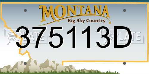 375113D Montana License Plate