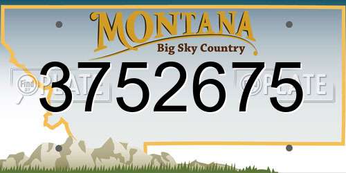 3752675 Montana License Plate