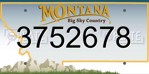 3752678 Montana License Plate