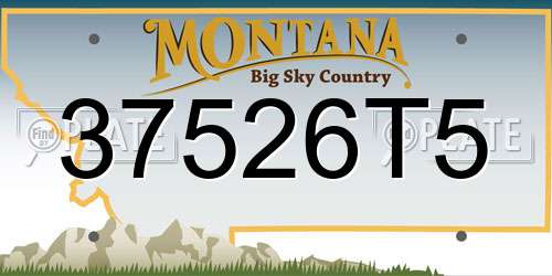 37526T5 Montana License Plate