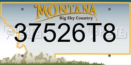 37526T8 Montana License Plate