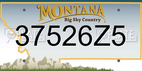 37526Z5 Montana License Plate