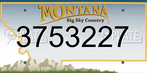 3753227 Montana License Plate