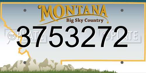 3753272 Montana License Plate