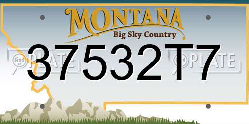 37532T7 Montana License Plate