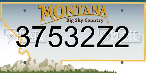 37532Z2 Montana License Plate