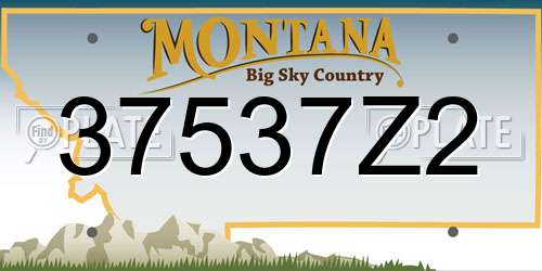 37537Z2 Montana License Plate