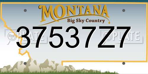 37537Z7 Montana License Plate