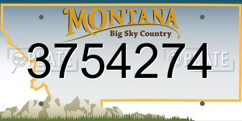 3754274 Montana License Plate