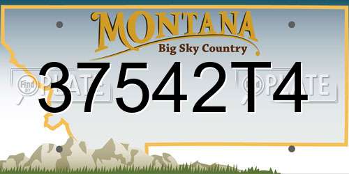 37542T4 Montana License Plate