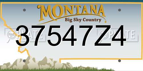 37547Z4 Montana License Plate