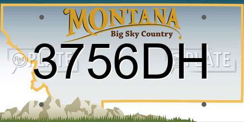3756DH Montana License Plate
