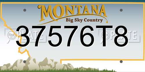 37576T8 Montana License Plate