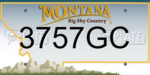 3757GC Montana License Plate