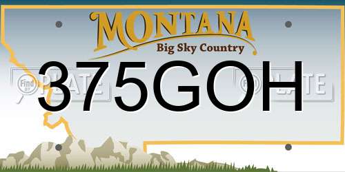 375GOH Montana License Plate