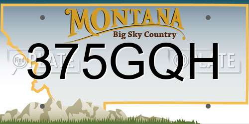 375GQH Montana License Plate