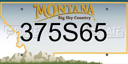 375S65 Montana License Plate
