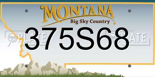 375S68 Montana License Plate