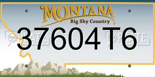 37604T6 Montana License Plate