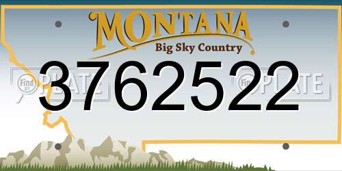 3762522 Montana License Plate