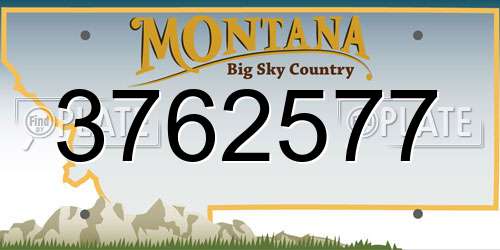 3762577 Montana License Plate
